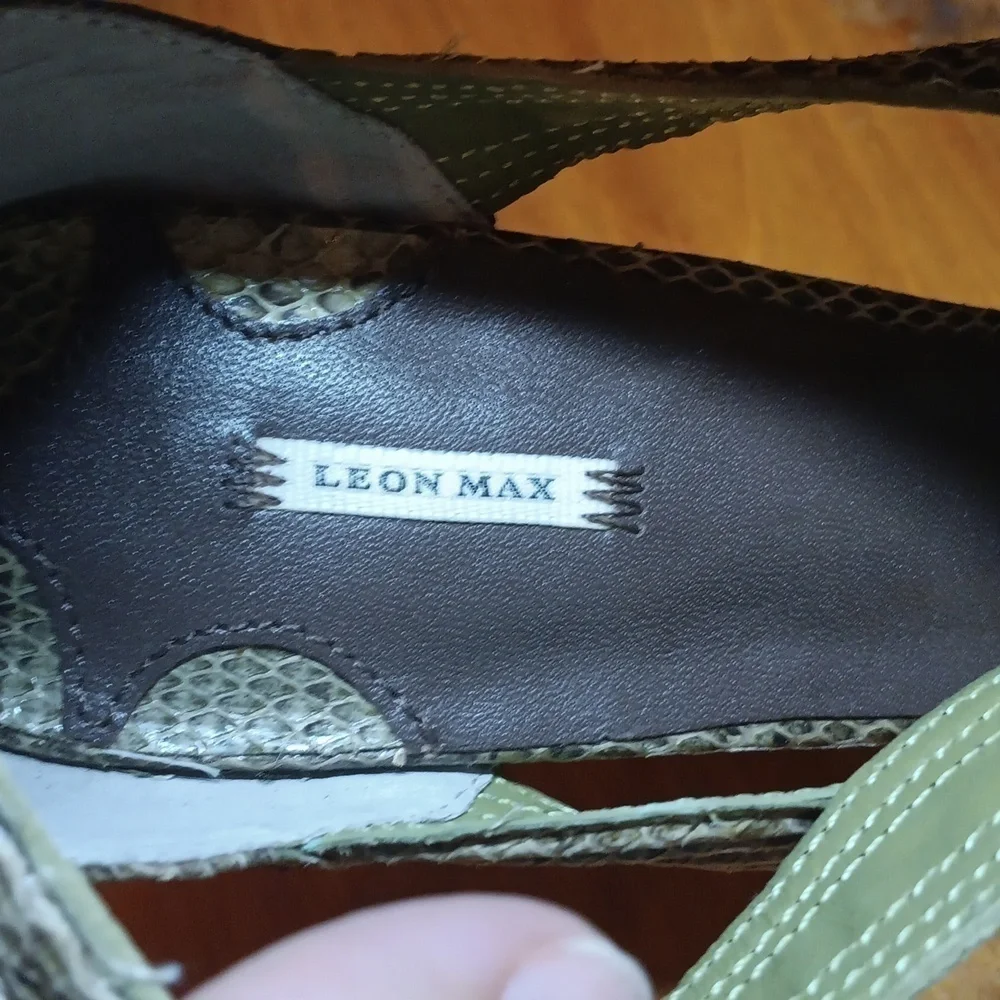 Leon max genuine snakeskin heels size 9.5